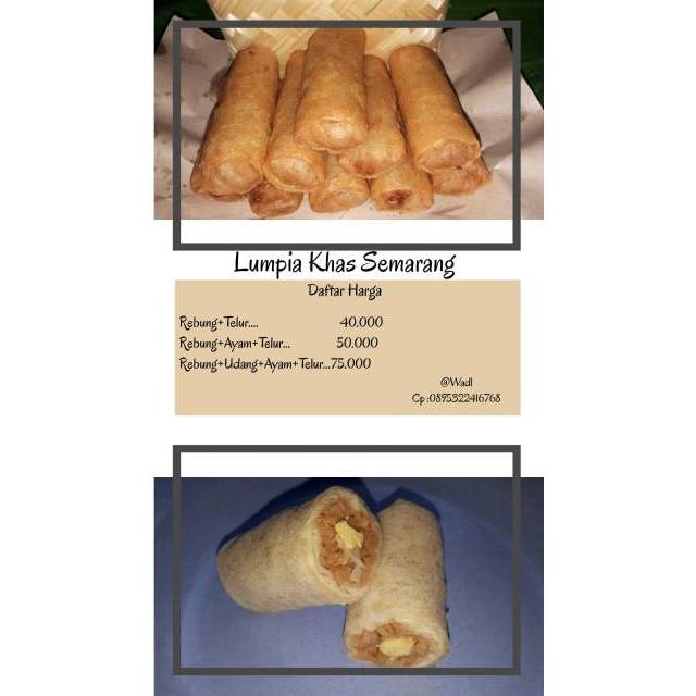 5 pc Lumpia Lunpia basah frozen isi rebung+telur satuan asli khas semarang