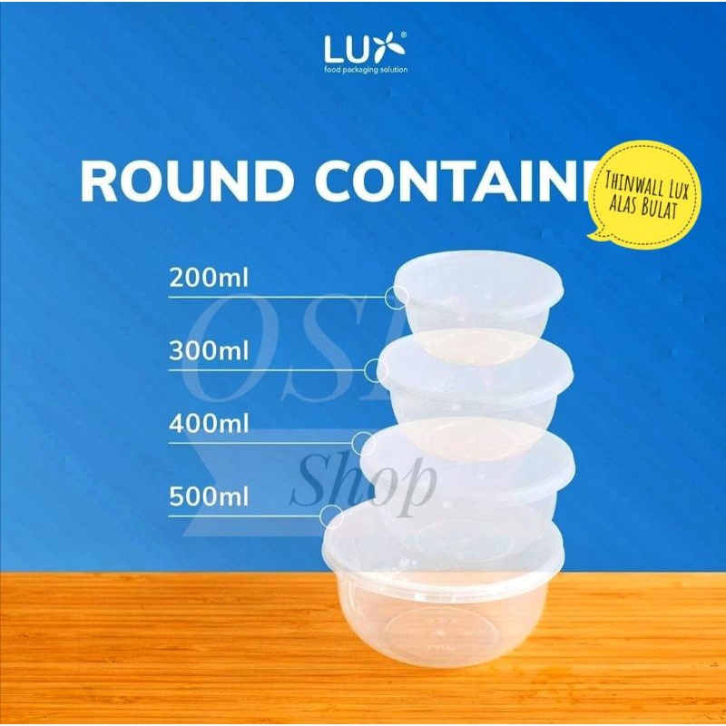 Thinwall Lux Bulat 200ml & 400ml Murah.