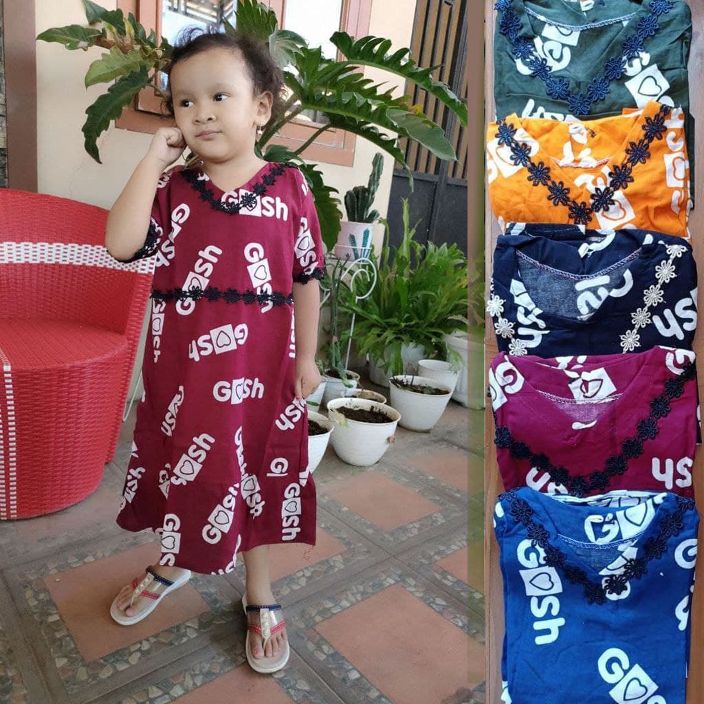 PROMO Daster Anak Usia 4 5 6 Th Motif Branded Modern Kekinian Renda Tebal Berkualitas