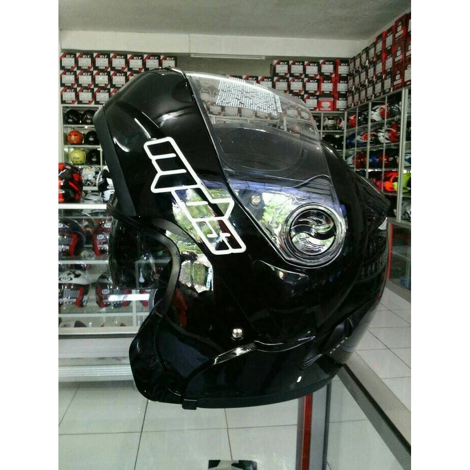 Helm MDS Pro Rider Hitam Glossy Prorider Black Flip Up Modular