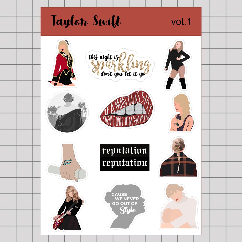 

Stiker Tumblr HP aesthetic / Stiker Laptop custom / stiker HP / Stiker Kpop | TAYLOR SWIFT VOL. 1