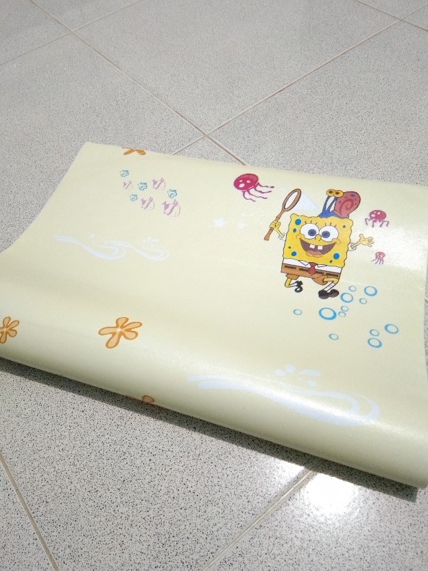 Termurah Home Wallpaper - Wallpaper Sticker Dinding Motif Karakter Spongbob - Ukuran 45cm X +-10m