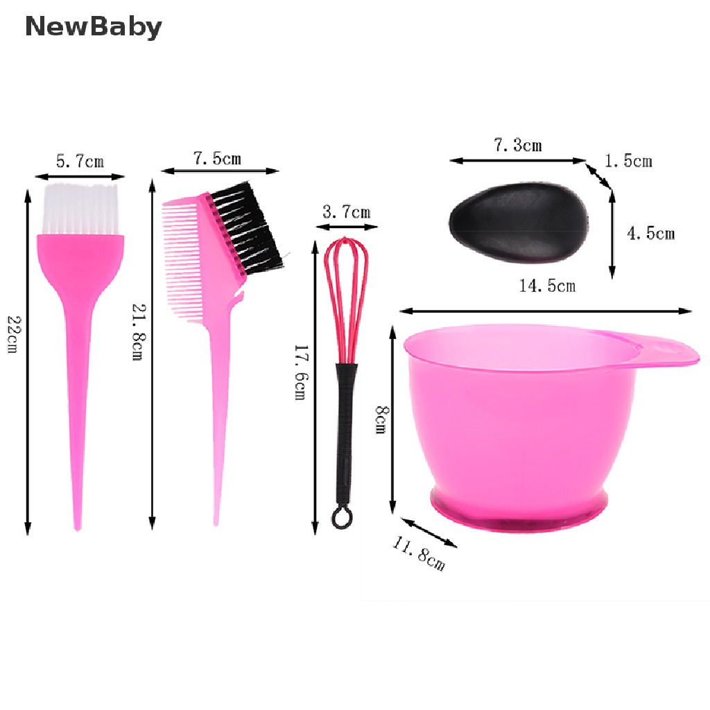 5pcs / Set Sisir + Brush + Mangkok Untuk Mewarnai Rambut Bayi