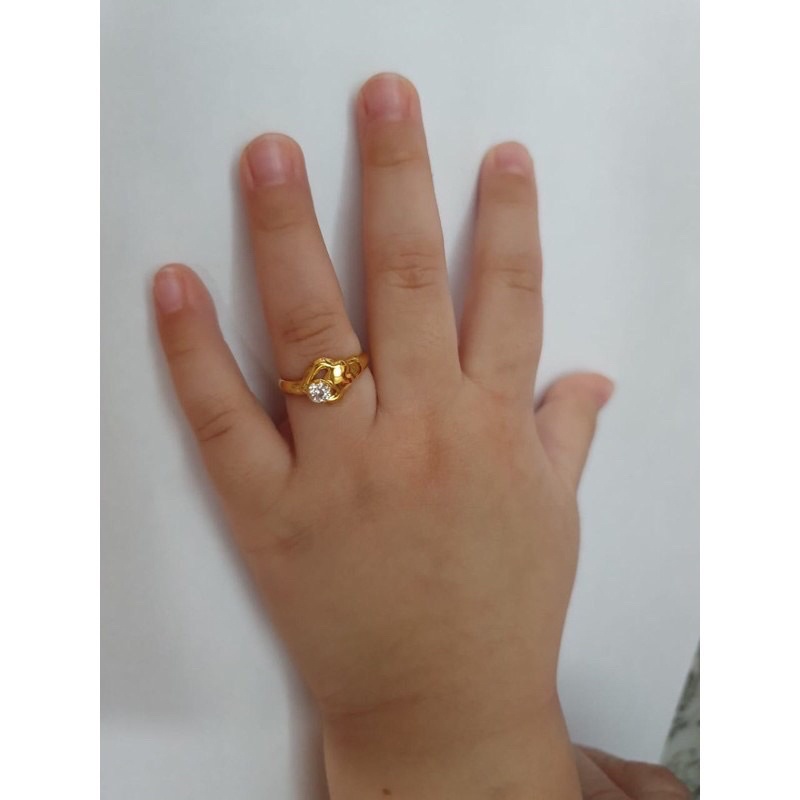 Cincin anak model love simpel emas asli