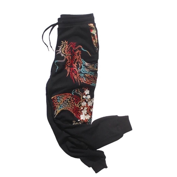 SK23 CELANA JOGGER IMPORT SUKAJAN PRIA JEPANG KOREA HARAJUKU BORDIR DRAGON NAGA ORIGINAL M-3XL JY13
