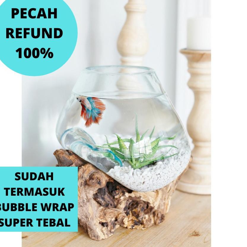 LANGSUNG KIRIM.. AQUARIUM KAYU / AKUARIUM CUPANG / GLASSWOOD / AQUARIUM IKAN HIAS UKURAN 12 TIPE L