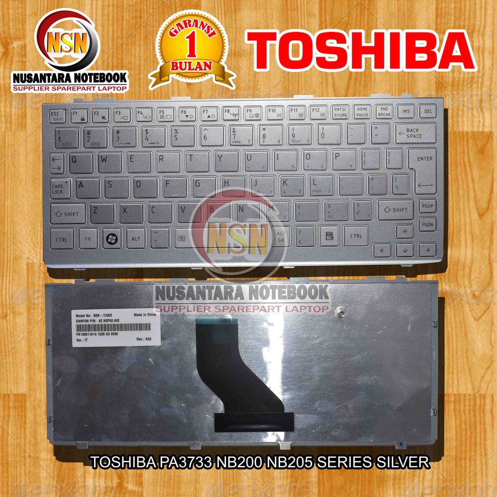 Keyboard Laptop Toshiba Satellite NB200 NB205 Series Silver