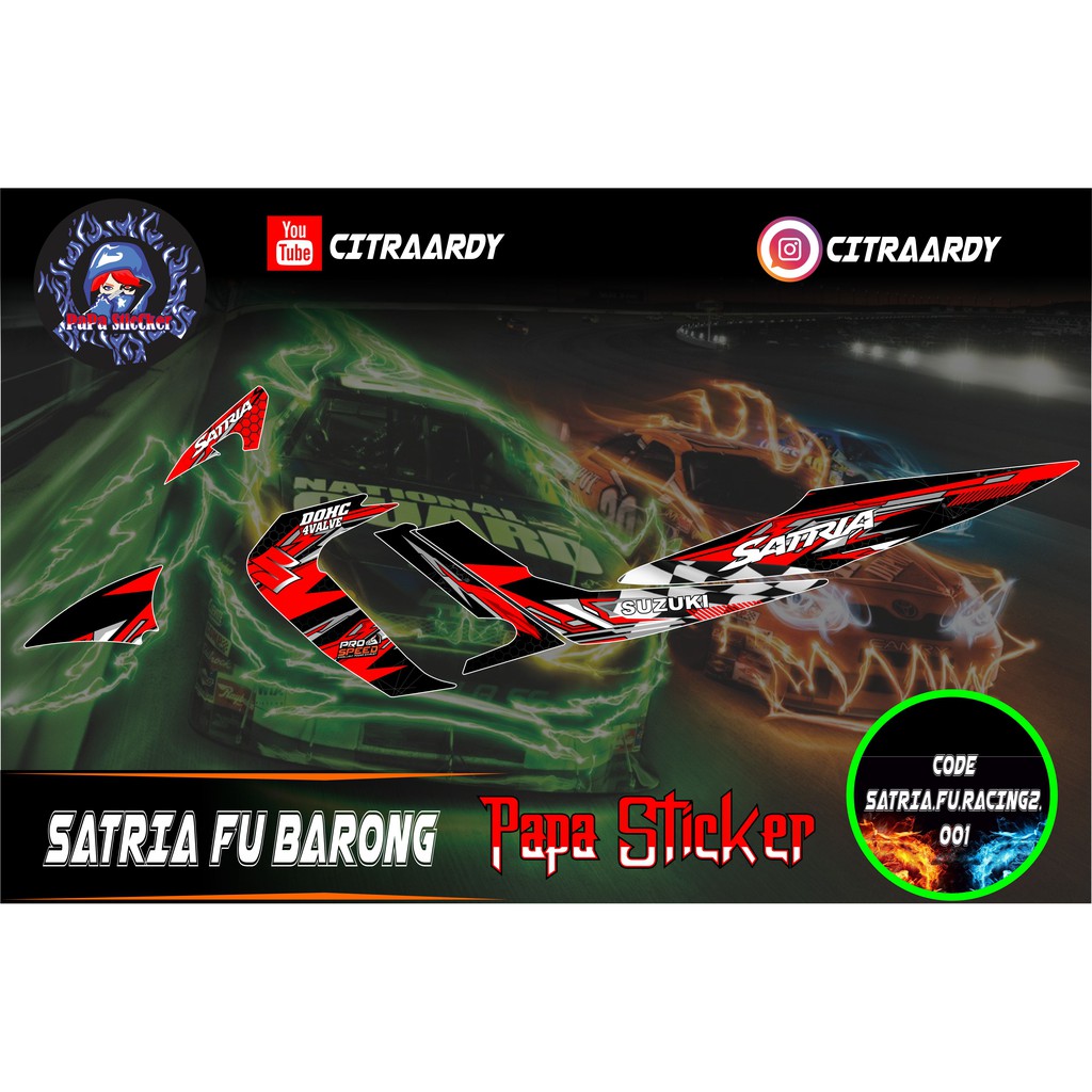STRIPING SATRIA FU BARONG RACING 02 STIKER STICKER