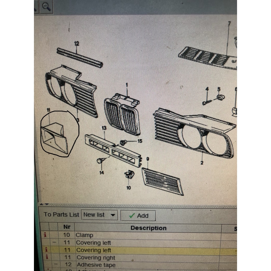 TUTUP SAMPING FOG LAMP BMW KIRI E30 M40