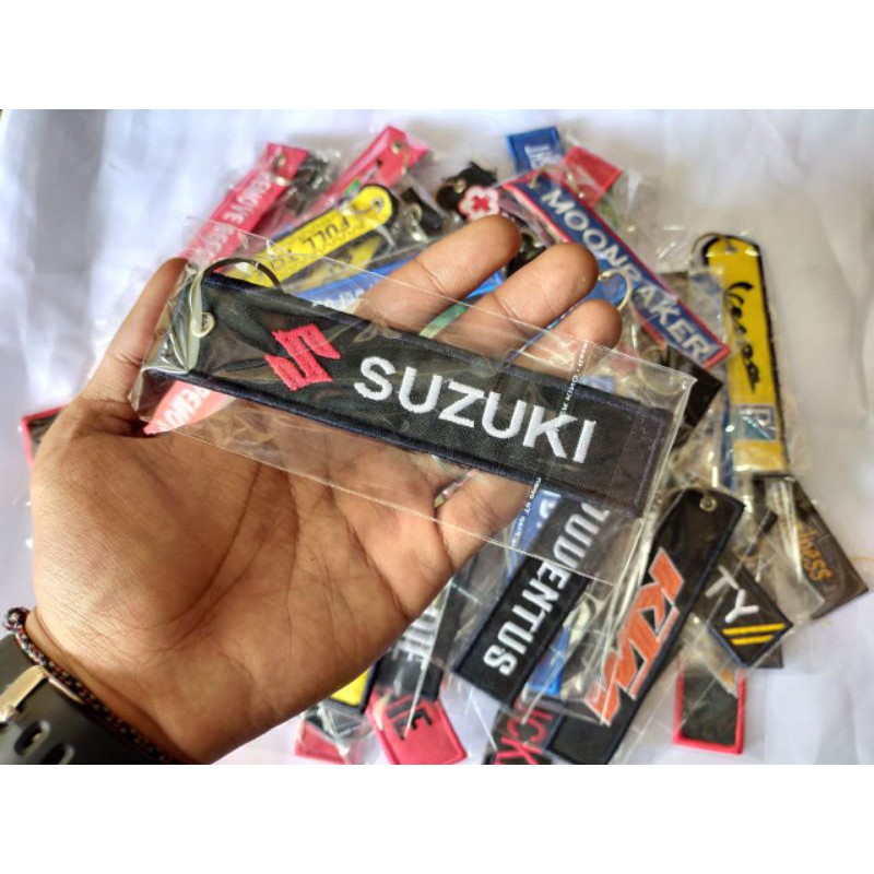 Gantungan Kunci Keychain Keytags Motor Mobil Rumah Tas Bordir SUZUKI