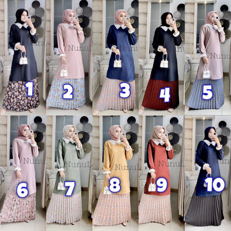 SET ONE SET TUNIK SET ROK KARISSA SET VOL 4 BY NUNULOLO ORIGINAL