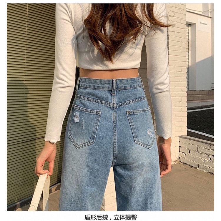 JEANS  BOYFRIEND CELANA WANITA RIPPED HIGHWAIST PANJANG BAGGY DENIM HW KULOT MX876