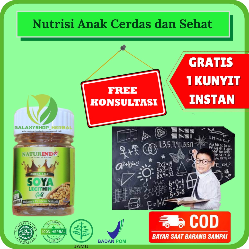 Obat Herbal SOYA LECITHIN GOLD Naturindo- NUTRISI ANAK SEHAT DAN CERDAS