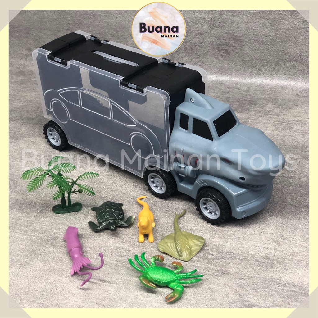 TRUCK CARRY CASE CARRIER ANIMAL TRUK KOPER MAINAN EDUKASI HEWAN DINO ANAK COWO CEWE 9789