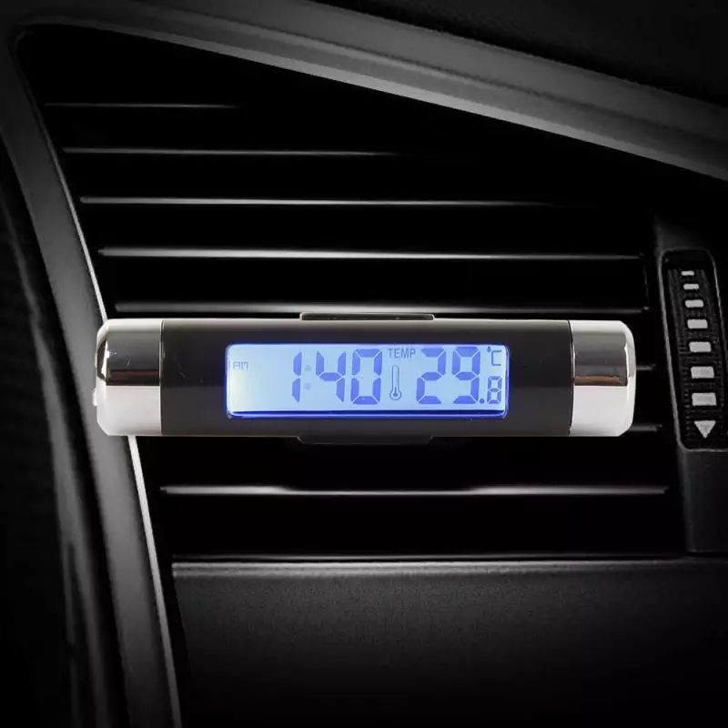 Thermometer Mobil Digital Backlight Otomotif  Jam Mobil