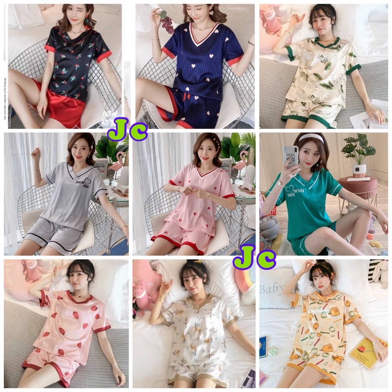 6motif JC Set V Satin Import HP / Stelan Wanita import / Piyama wanita Hp Murah