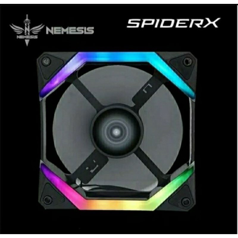 NYK Spider X Shape Fan Casing 12cm LED RGB Illumination Fan Case