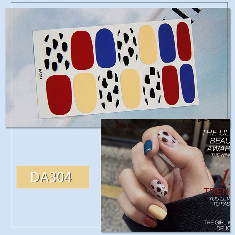 Da301-320 14pcs/lembar Stiker Kuku Palsu 3d Bronzing Untuk Nail Art Diy