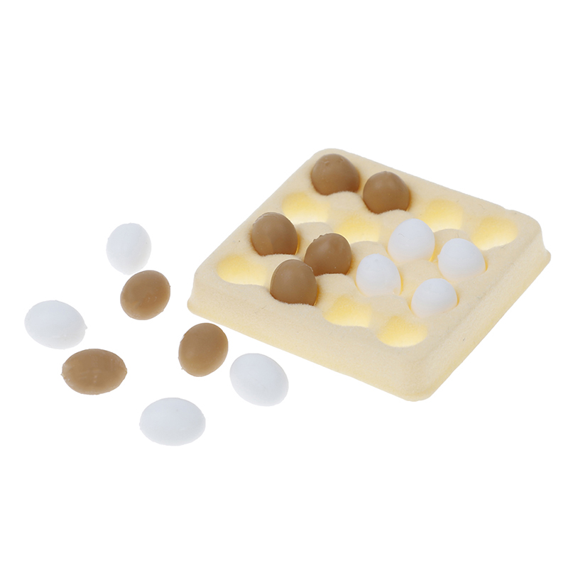 Miniatur Telur Karton Dengan 16pcs Telur Skala 1: 12 Untuk Rumah Boneka