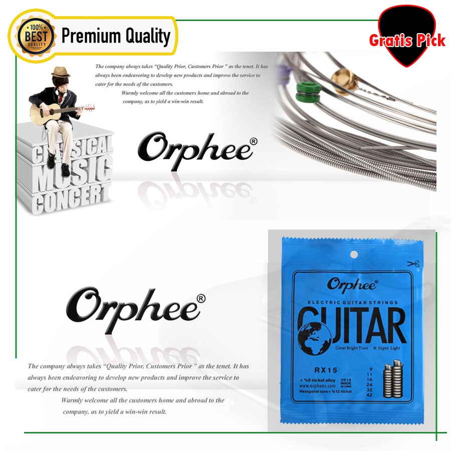 senar gitar elektrik 009 electric guitar strings orphee RX 16