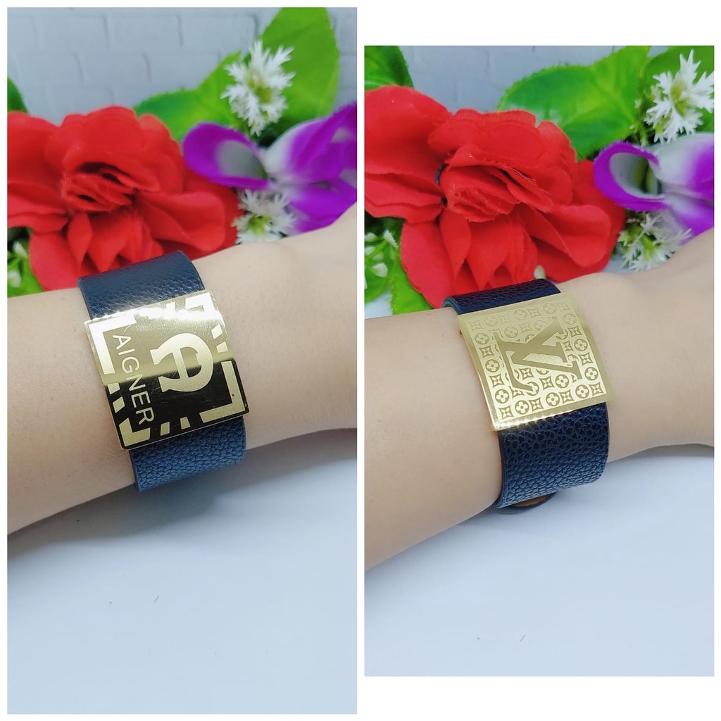 Titanium Gelang tangan kulit perhiasan wanita  Jewelry A,B