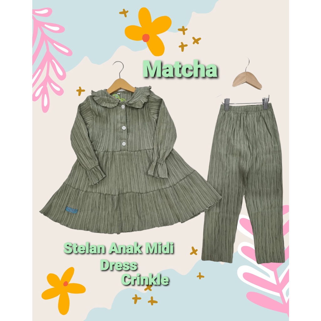 Setelan Anak Perempuan Crinkle Midi