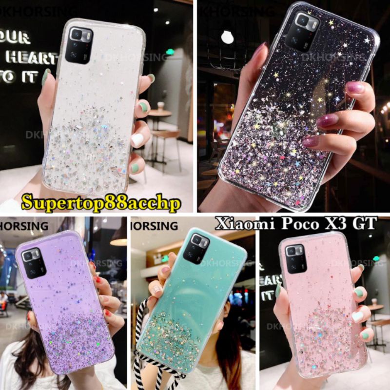 Xiaomi Poco X3 GT Casing Soft Case Tpu Bahan Premium Glitter Glossy