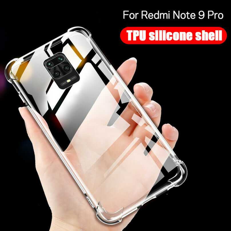 For Xiaomi Redmi Note 9S 9 Pro Max Shockproof Silicone Soft Clear TPU Case Cover