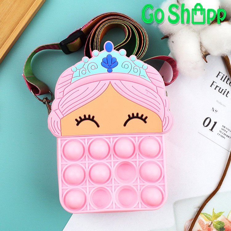 Tas Pop it Anak Karakter Princes Import - Tas Selempang Anak Karakter Unicorn Lucu - Tas Pop It Terbaru Import - Tas Anak Lucu Pop It Fidget Toys [JL18]