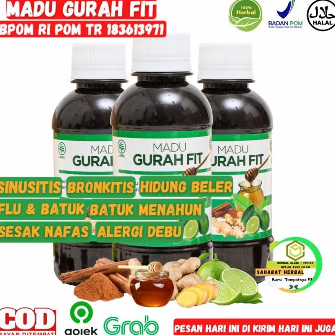 READY STOCK Madu Gurah Fit Obat Herbal Batuk dan Gangguan Pernapasan Herbal Gurah Asli