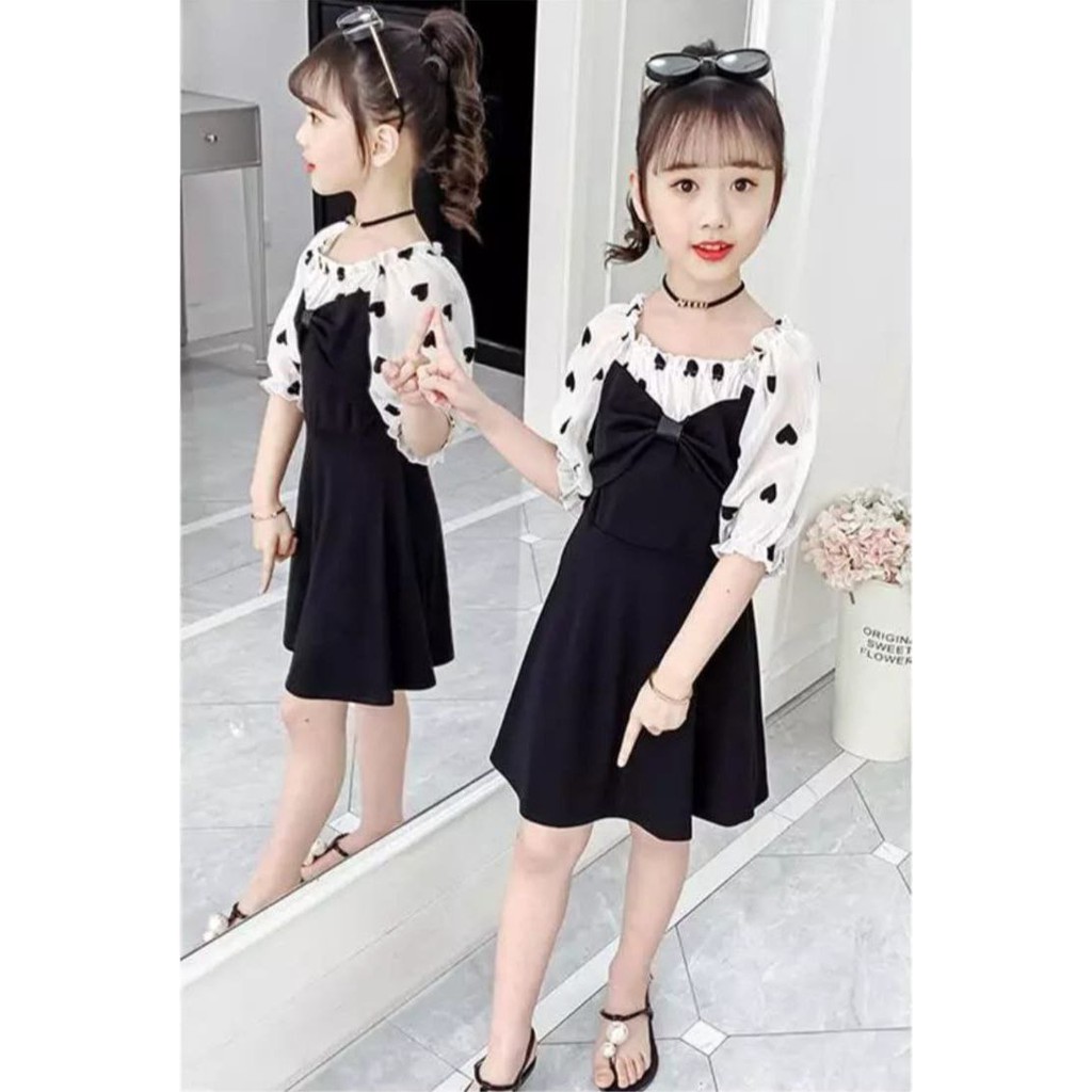 Dress love kid dress anak korea fashion anak kekinian gaun anak murah