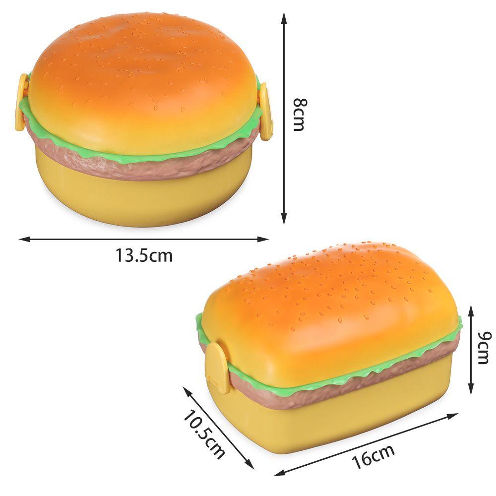 R-FLOWER Lunch Box Set Peralatan Makan Hamburger Garpu Wadah Makanan