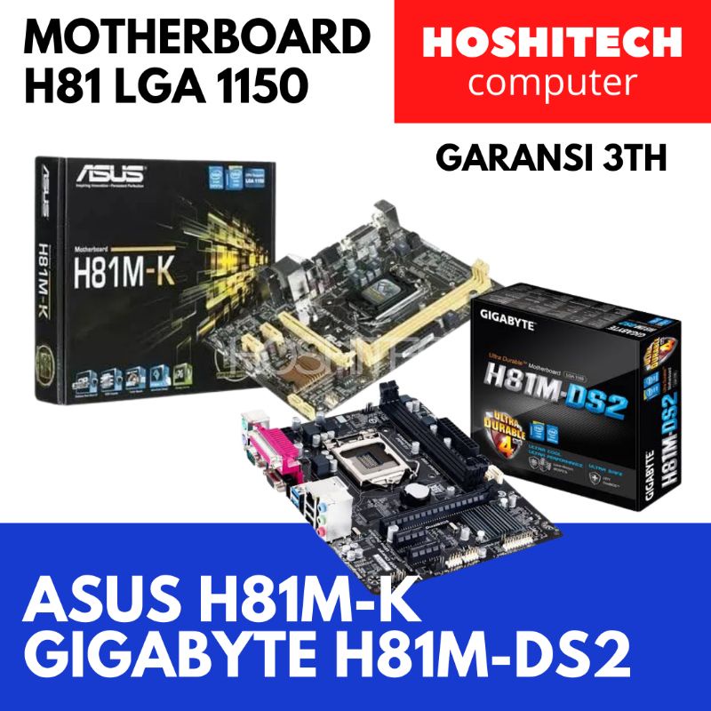 Motherboard ASUS H81M-K LGA1150 DDR3 USB3 RESMI 3TH