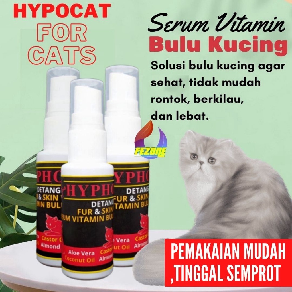 VITAMIN BULU Kucing Anjing 30ml Serum Spray Bulu Lebat, Gembul, dan Cegah Rontok Ampuh Original FEZONE