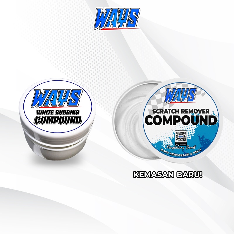 [A003] 80gr Ways White Rubbing Compound / Kompon Putih / Perawatan Body Penghilang Baret Lecet Motor Mobil