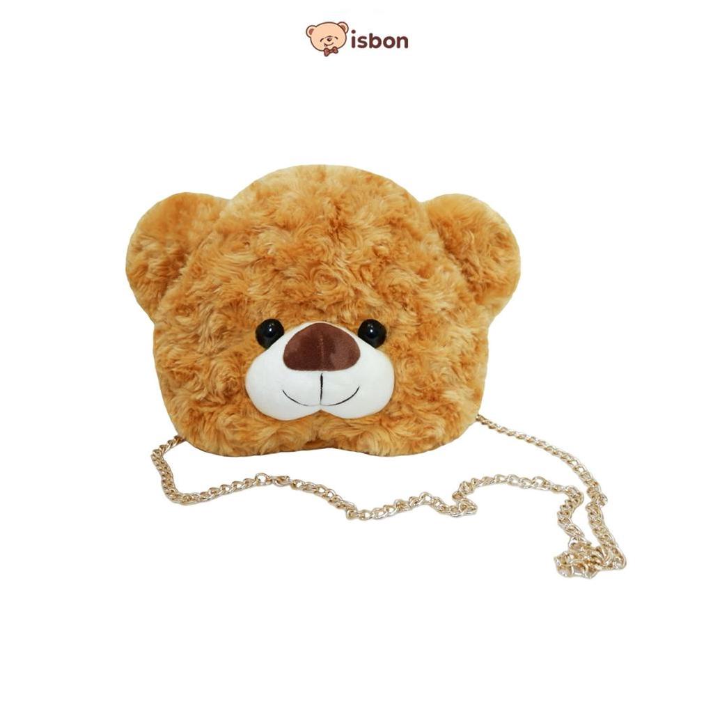ISTANA BONEKA Tas Sling Bag Bear Karakter Beruang Cokelat Lucu Bahan Premium