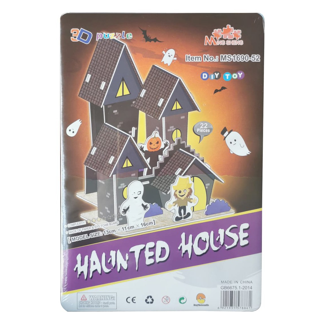 Puzzle 3D Mini | HAUNTED HOUSE - Hallowen - creepy home | Prakarya Anak Sekolah - 1690-52