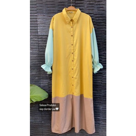 Gamis Katun Jepang Original / Gamis Katun Jepang Ori / Gamis Katun Jepang / Gamis Kombinasi Warna / 