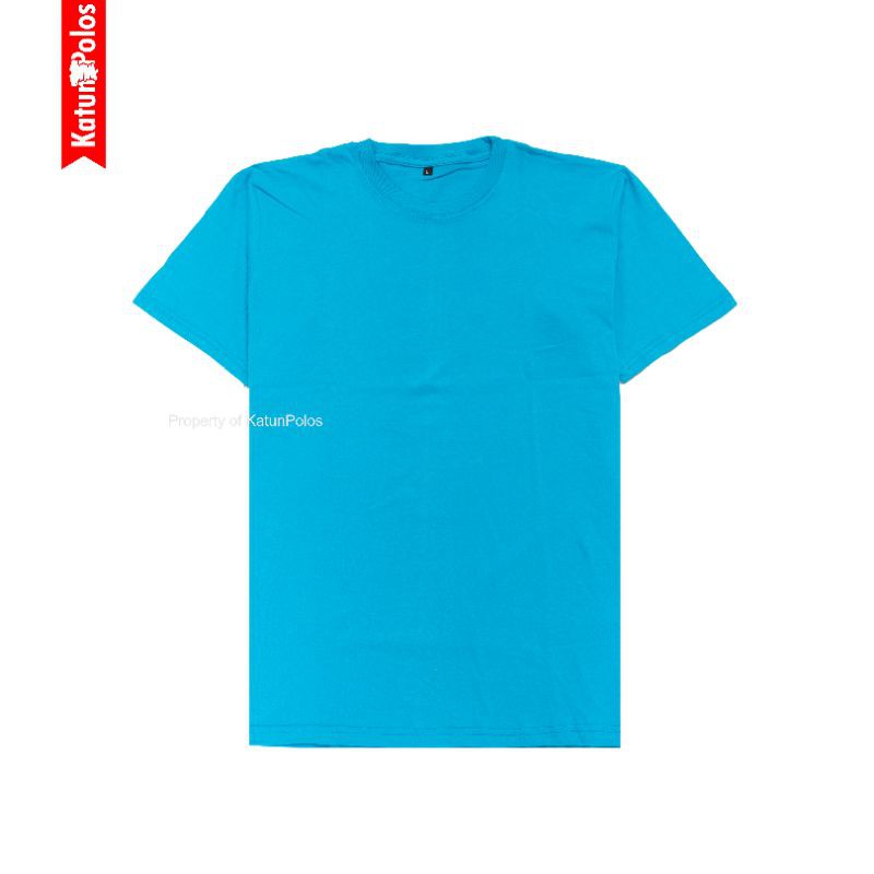 Katunpolos Kaos Lengan Pendek Biru Turkish Cotton Combed 24s