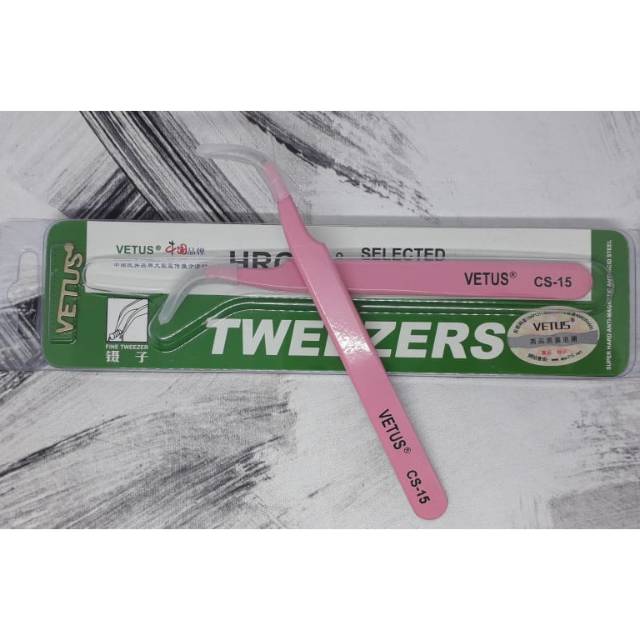 TWEEZER VETUS BENGKOK LURUS / PINK CS-15 CS-12 untuk Eyelash Extension / pencapit bulu mata palsu