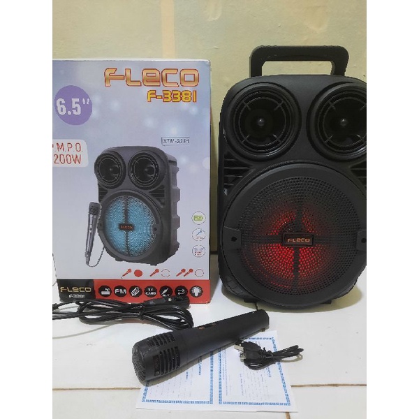 COD Speaker Karoke Bluetooth Fleco F- 3381 6,5 INCH Terbaru Bonus Microphone