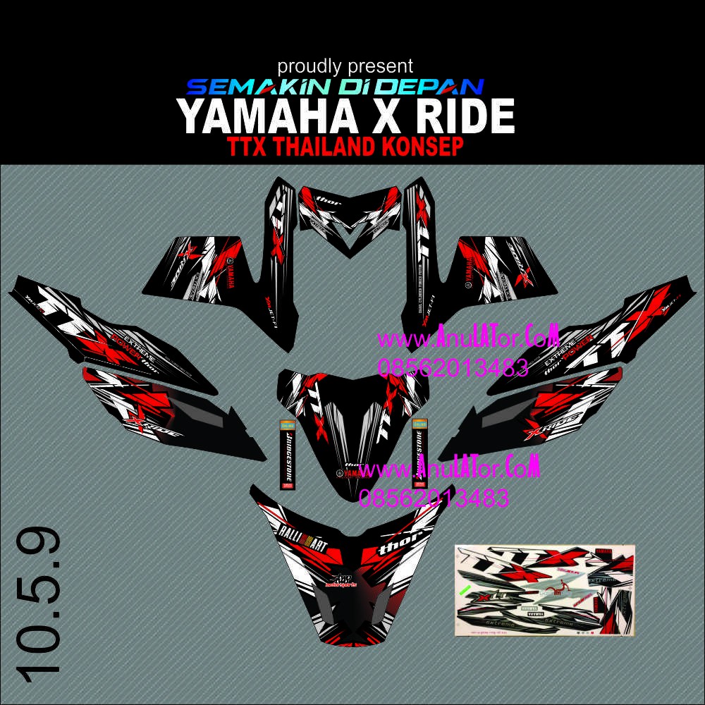 Sticker Striping Stiker Motor Yamaha Ttx X Ride Thailand A