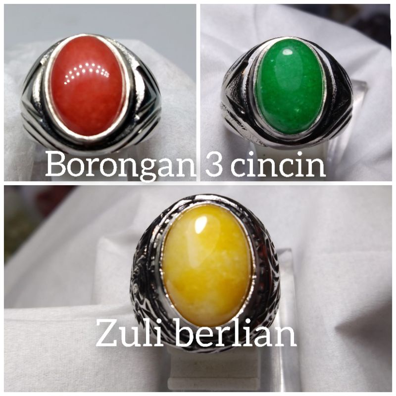 Borongan 3 cincin batu akik
