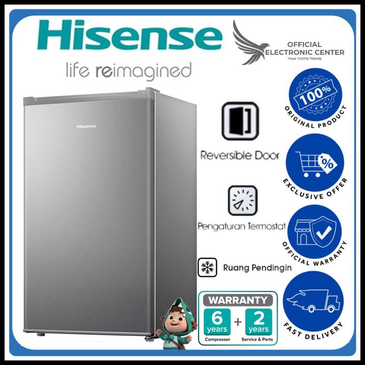 Hisense Kulkas 1 Pintu 110L Rr120D4Ign Super Cooling Lowwatt Lemari Es