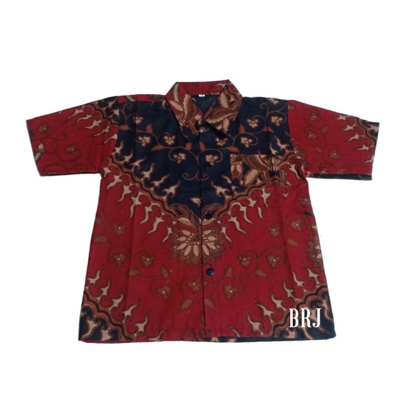 baju batik anak pria lengan pendek umur 2-12 tahun bisa cod batik pekalongan terlaris best seller