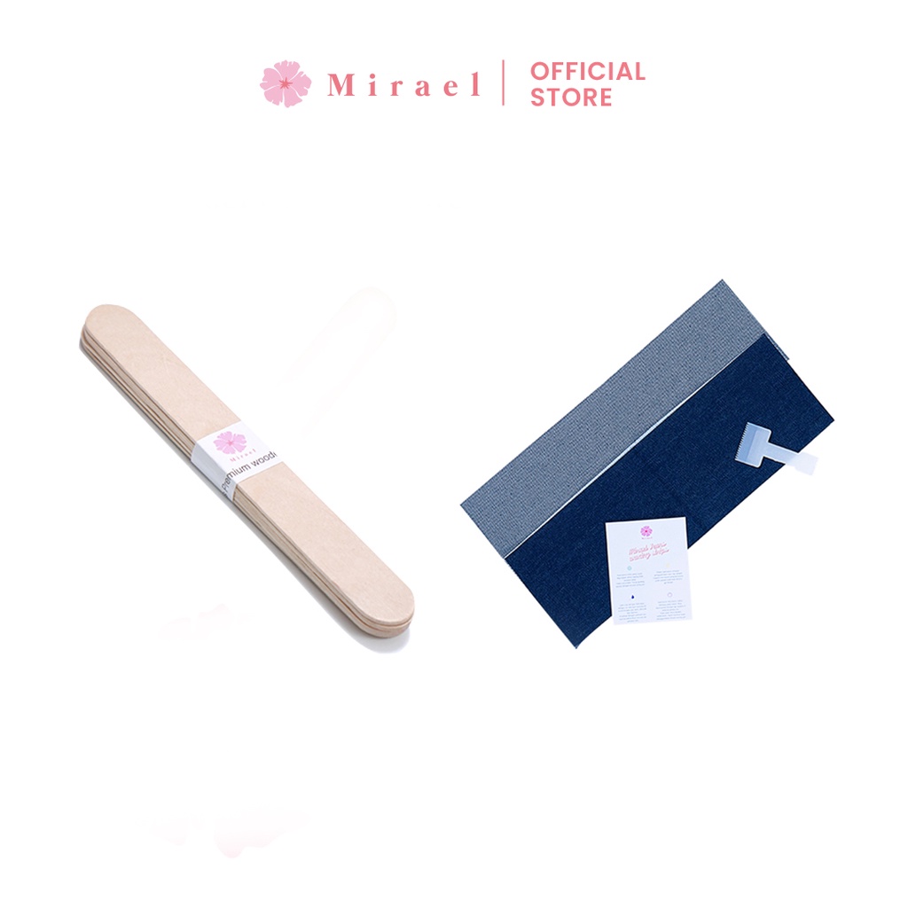 MIRAEL Professional Waxing Bundle Kit 5 Big Spatula + 2 Kain Jeans