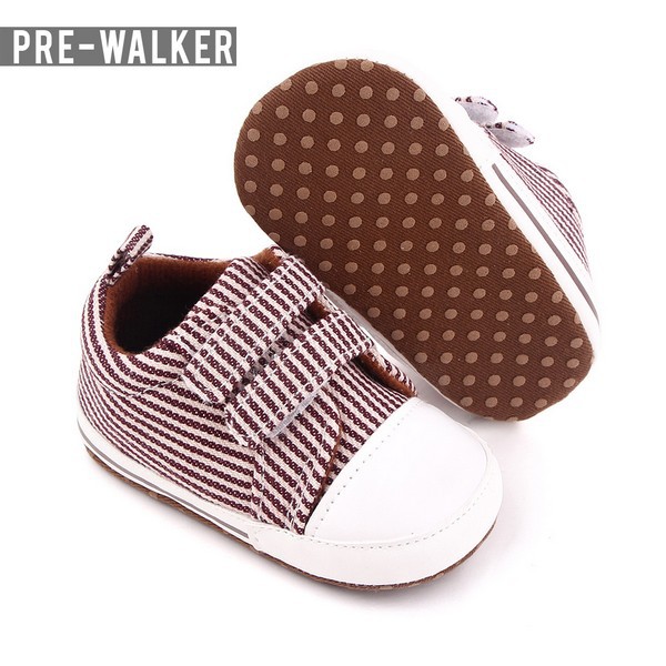 Sepatu Anak Bayi Laki Laki Motif Salur - Sepatu Prewalker Baby S1180