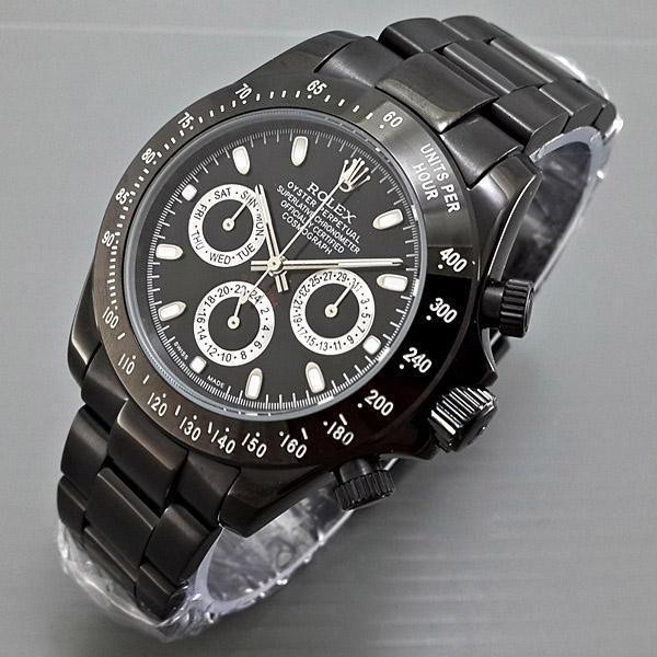 Jam Tangan Unisex Rolex Daytona Black Chrono