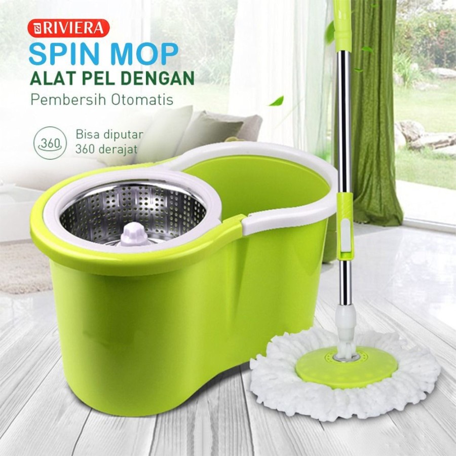 Alat Pel Lantai Putar 360 - WONDER MOP Spin Stainless Handle