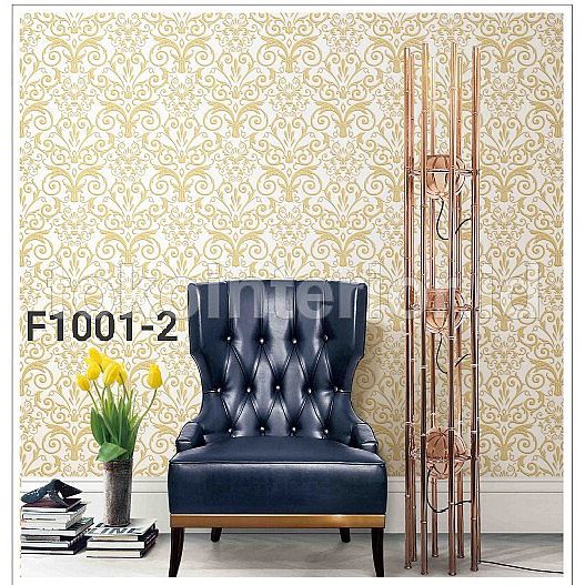  Wallpaper  Dinding Korea Roll Besar Gold Elegant Timbul  